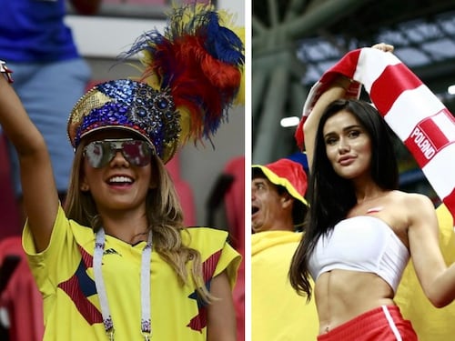 ¡Bellezas! Las espectaculares aficionadas de Colombia y Polonia en el Mundial de Rusia