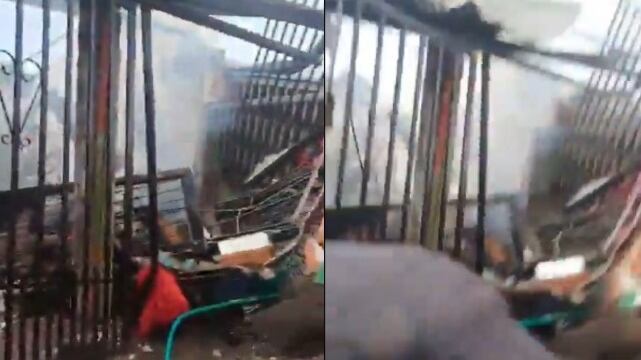 Foto de la destrucción que dejó la explosión de un local de pólvora en Neiva.