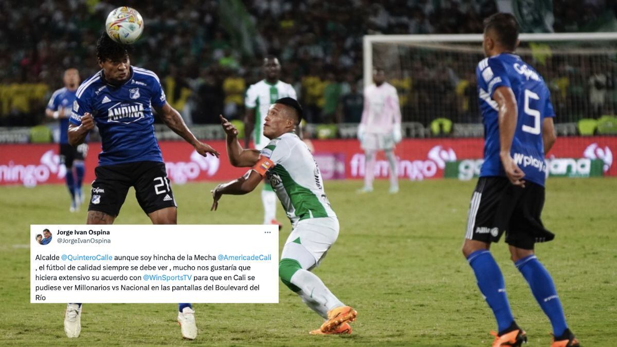 Jorge Iván Ospina desea transmitir la final Millonarios vs. Nacional en el Boulevard del Río.