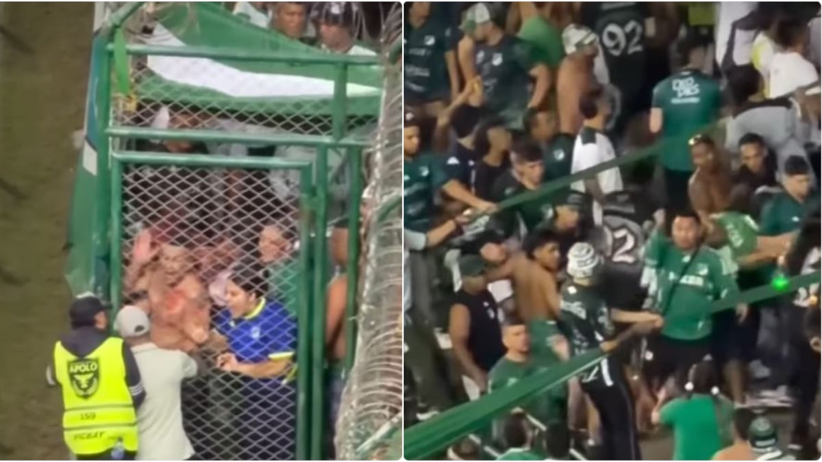 Hinchas de Cali protagonizaron violenta pelea a cuchillo en las tribunas en el partido vs Millonarios