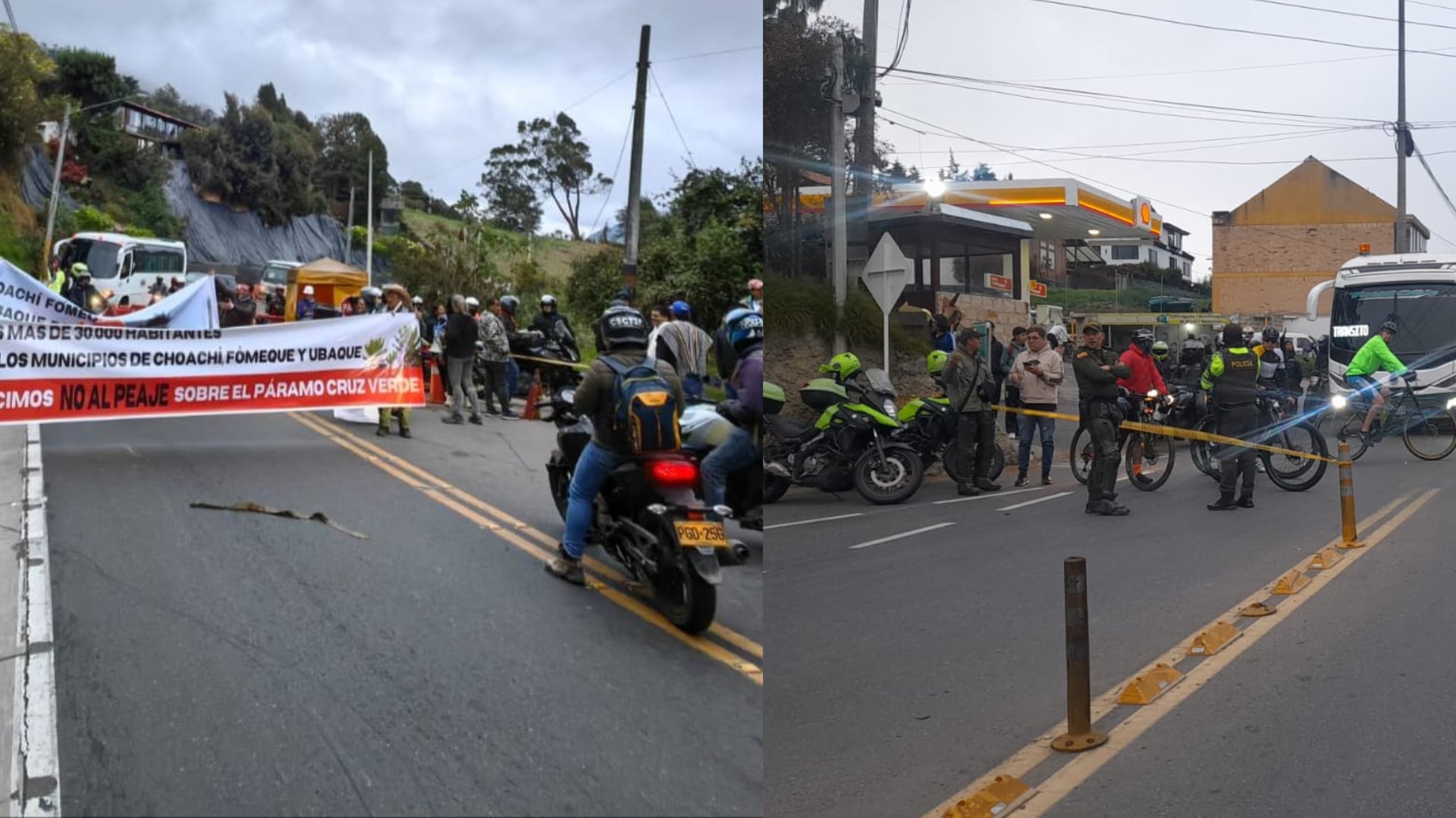 Retrasos en la vía Bogotá-La Calera: habitantes bloquearon el paso para protestar por la instalación de peaje