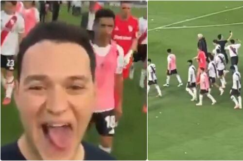 Jugador de River golpeó a alguien de Boca que se burlaba de ellos tras perder el Superclásico