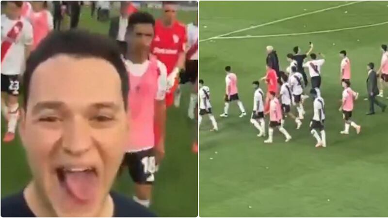 Jugador de River golpeó a alguien de Boca que se burlaba de ellos tras perder el Superclásico