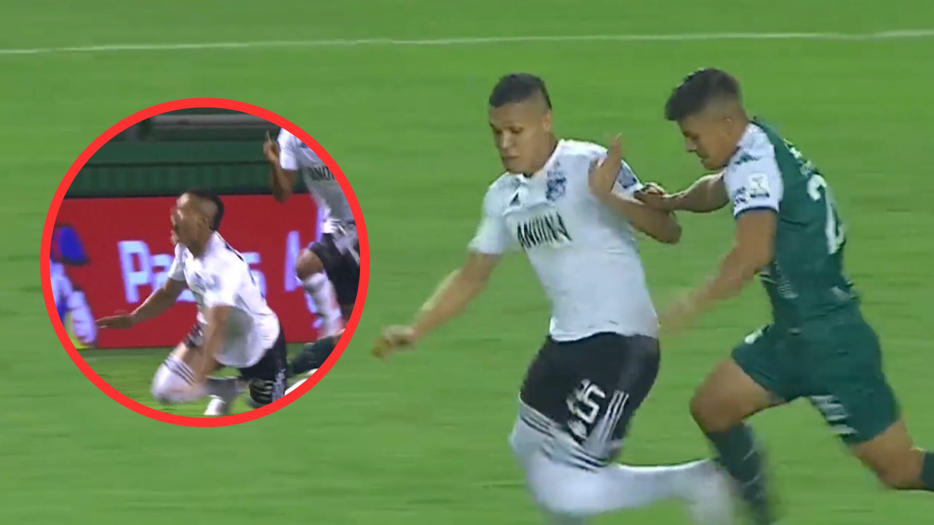 Jugador del Cali ‘rompió’ a uno de Millonarios y el árbitro le perdonó la roja.