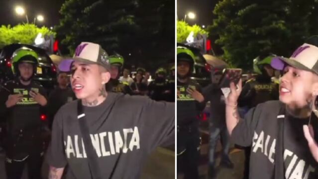 Westcol y la policía en Medellín