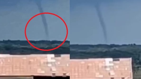 Foto tornado se formó en población del Caribe generando daños materiales.