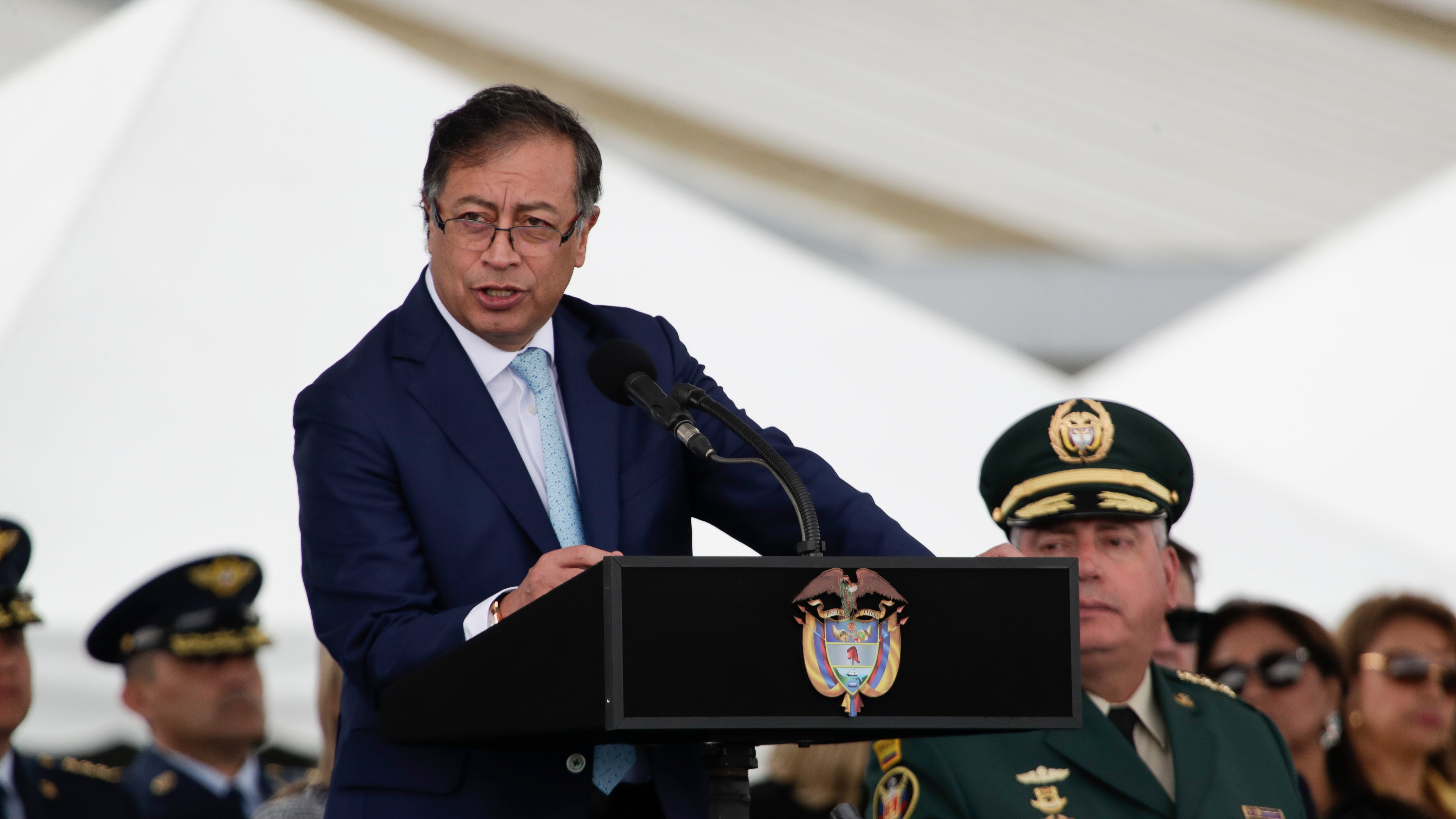 Gustavo Petro, presidente de Colombia, durante la celebración de los 103 años de la Fuerza Aérea Colombiana