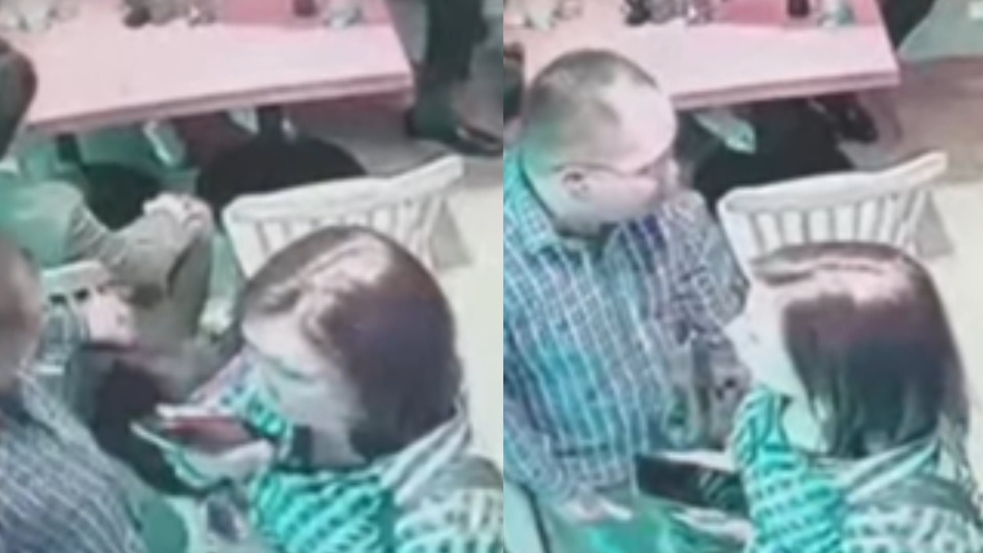 Pareja de adultos robando en restaurantes