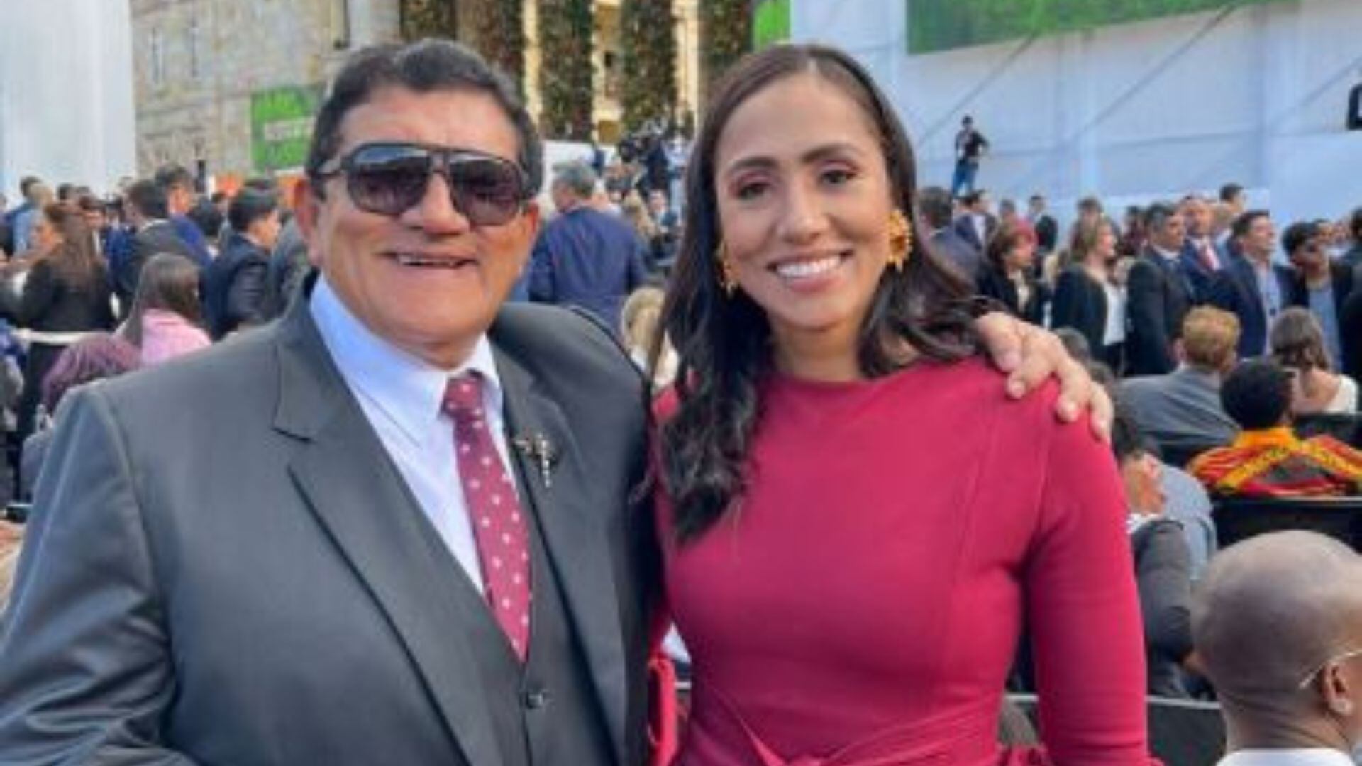 Poncho Zuleta con su hija Claudia Zuleta.