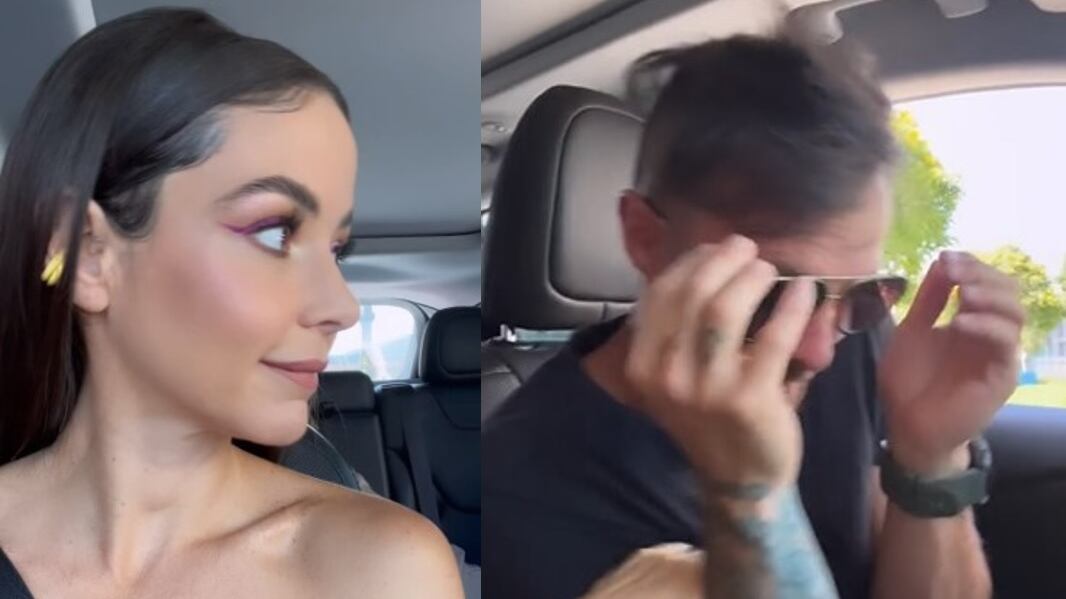 Tal parece que a Tatán Mejía no le gustan los pellizcos de Maleja Restrepo le hace mientras están en el carro.