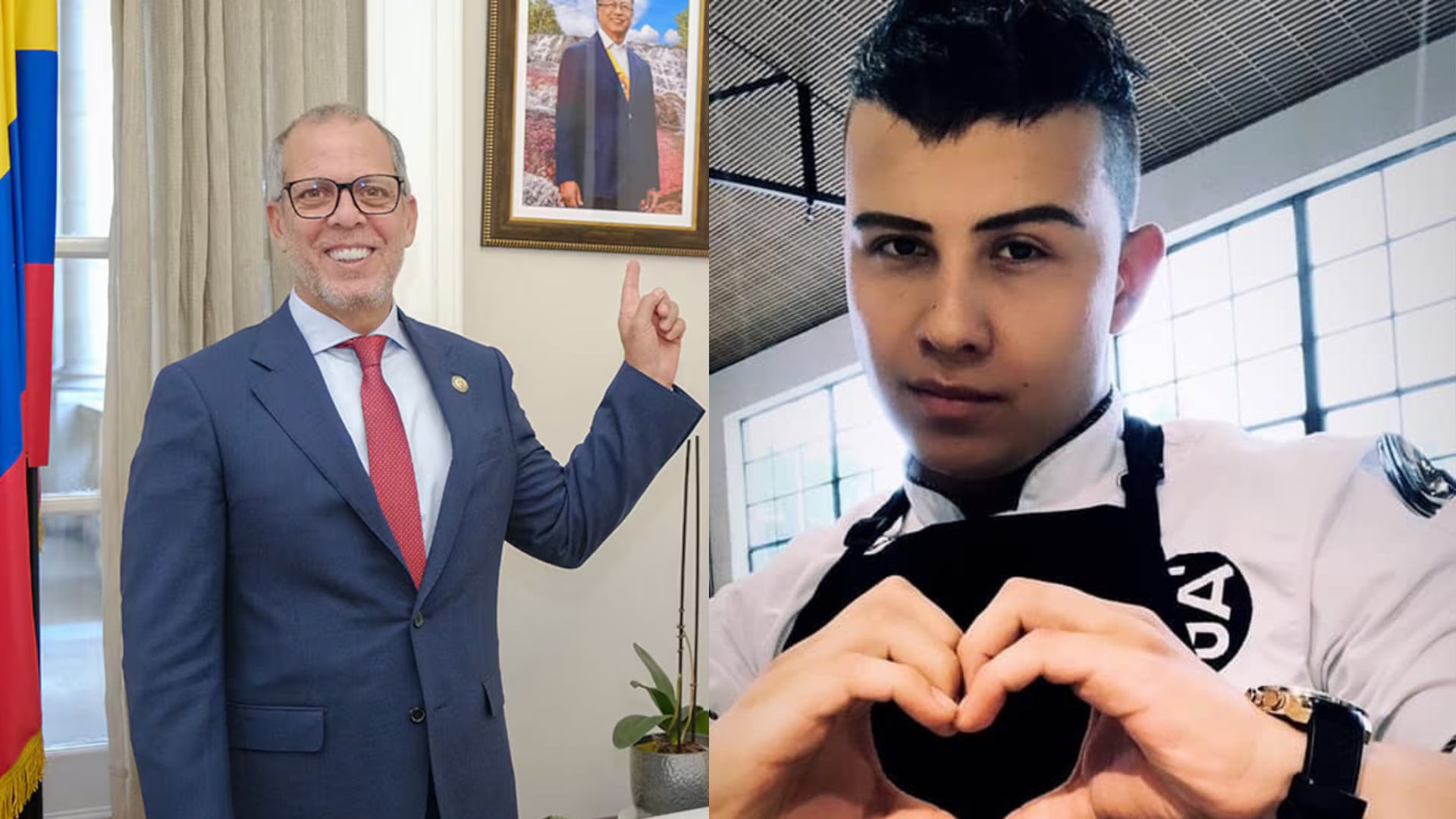 Embajador Alfredo Saade y chef David Leonardo Barrero, involucrado en el incidente.