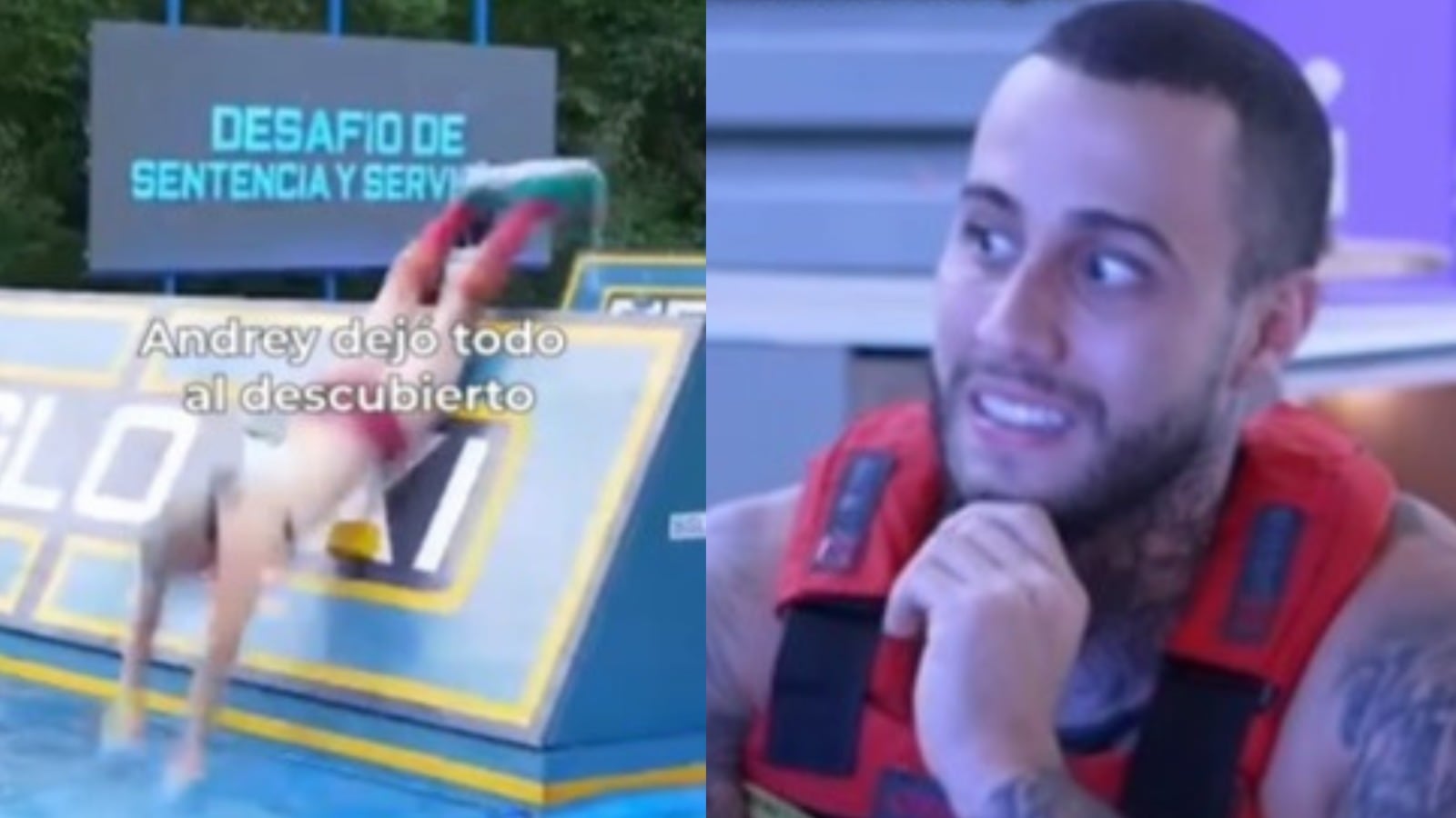 Este es el video de Andrey de El Desafío del Siglo enredándose con su traje de baño