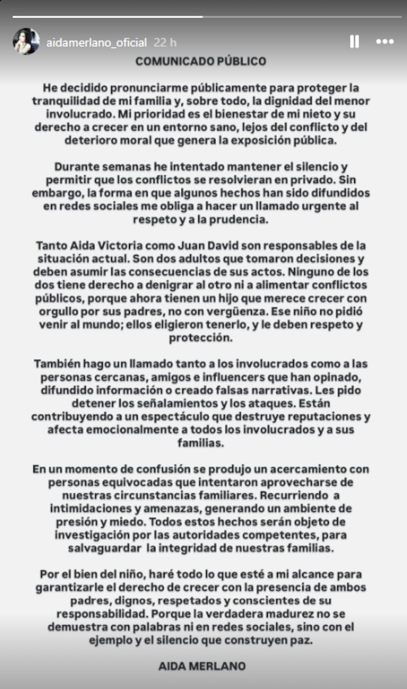 Aida Merlano regañó a su hija Aida Victoria tras separarse del padre de su hijo