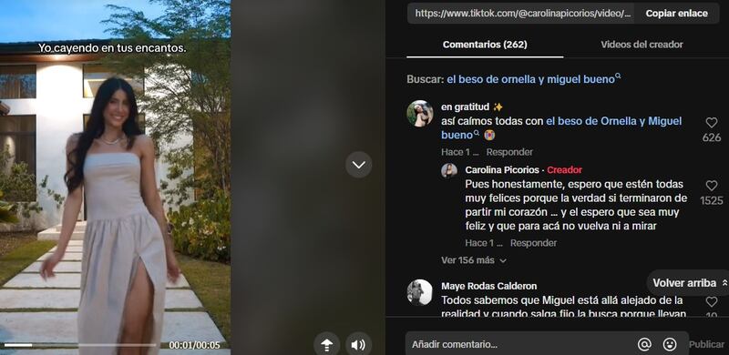 Carolina Pico y Miguel Bueno terminaron hace poco, pero él ya estaba interesado en Ornella