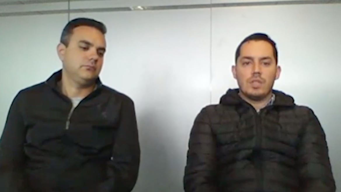 Procesados durante las audiencias concentradas. A la izquierda Andrés Ospina y a derecha Raúl Cardoso