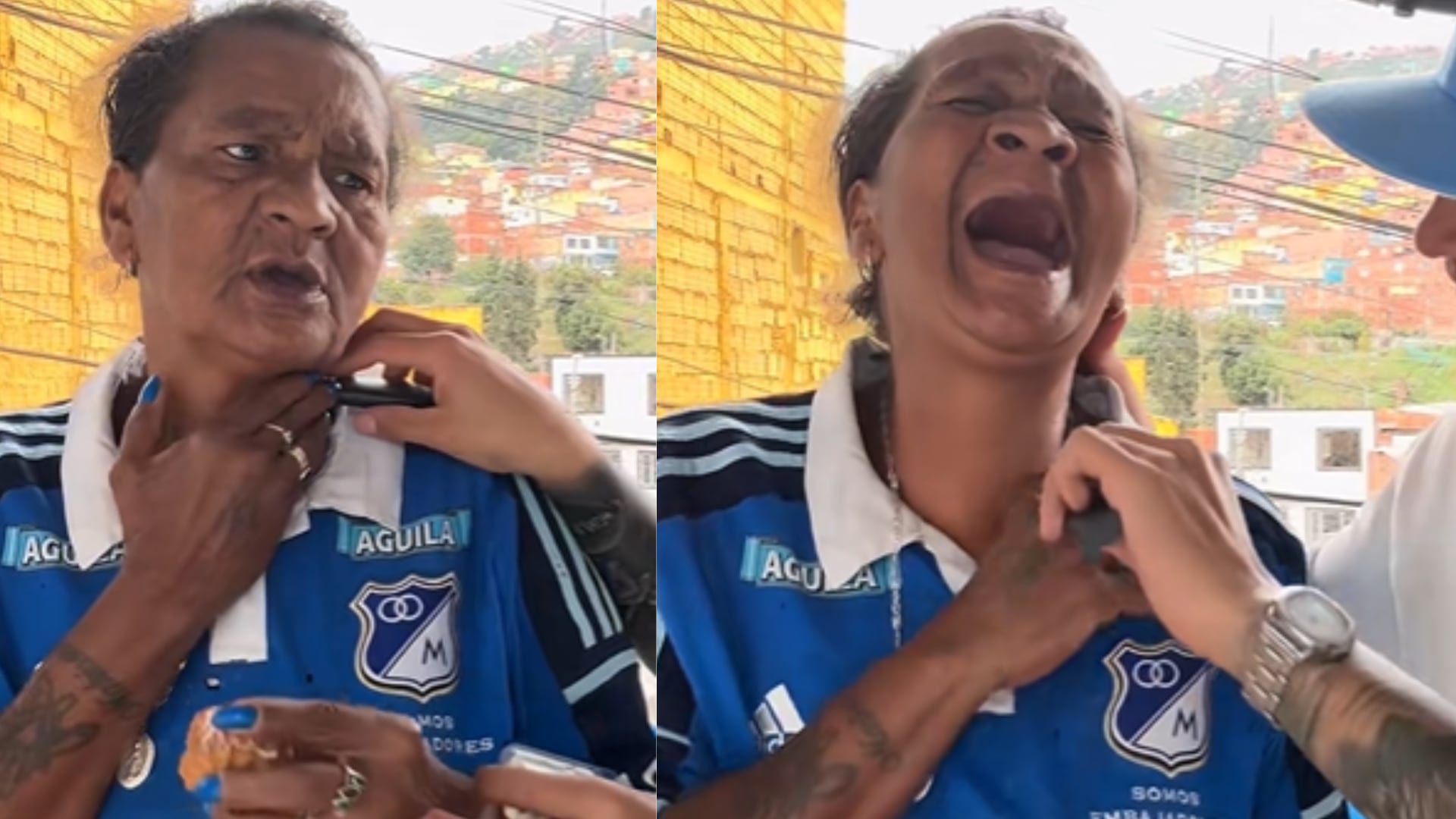 La ‘Cucha Mechiz’, fiel hincha de Millonarios, quedó fría con pesada broma de su hijo