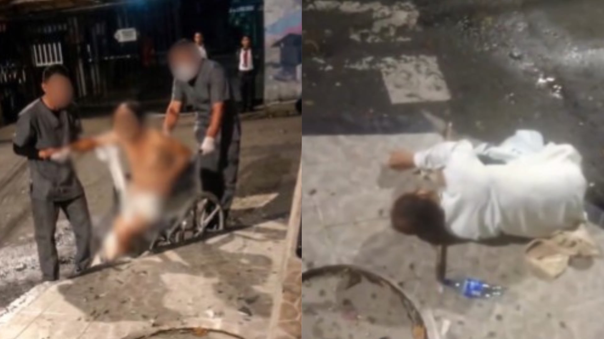 Paciente abandonado en la calle Hospital La María