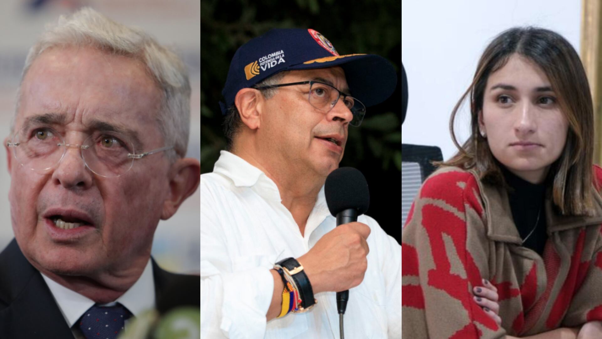 Álvaro Uribe, Gustavo Petro y Laura Sarabia.