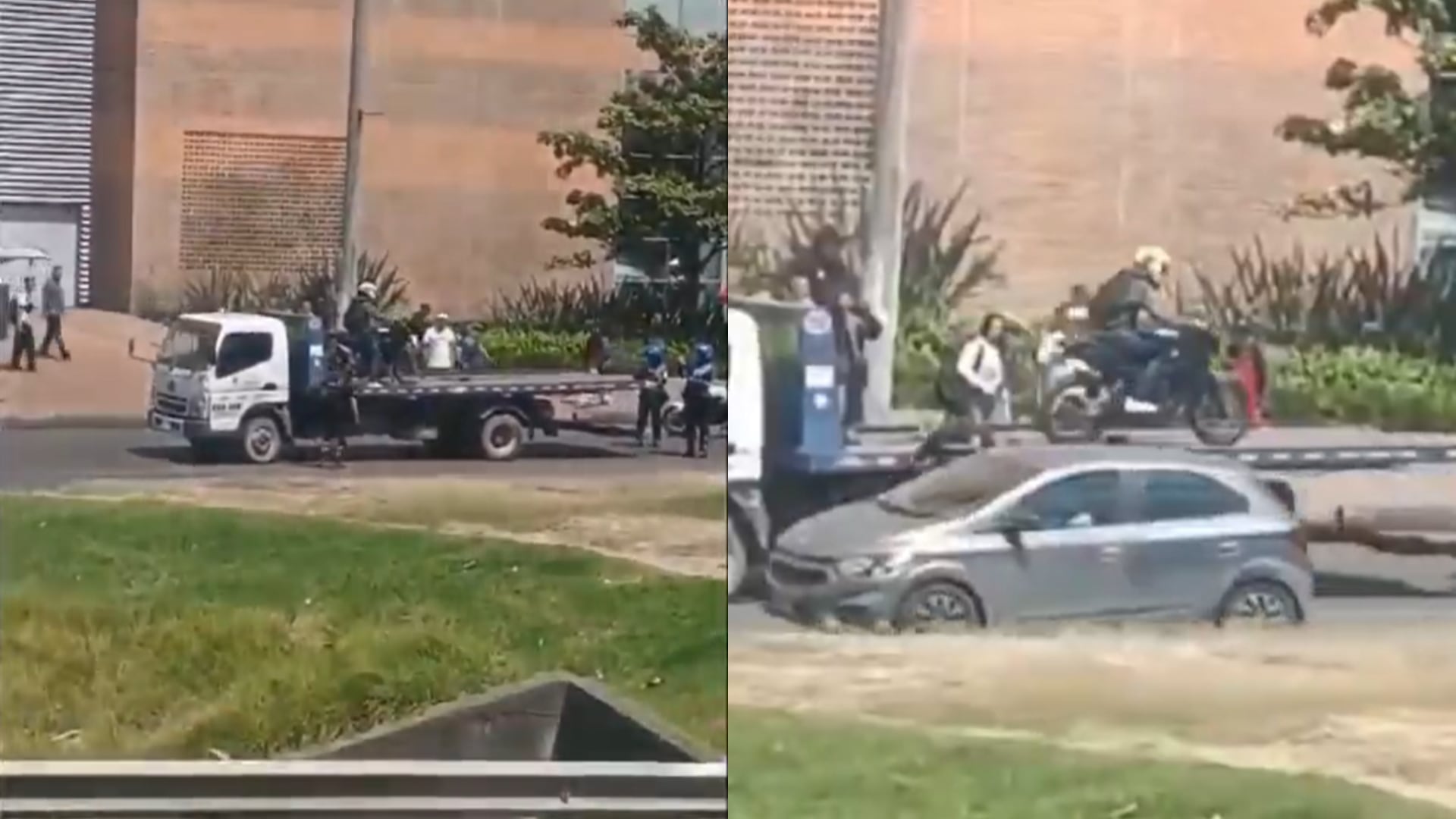 Hombre salta de grúa con su moto - Fotos: Capturas de pantalla de redes sociales