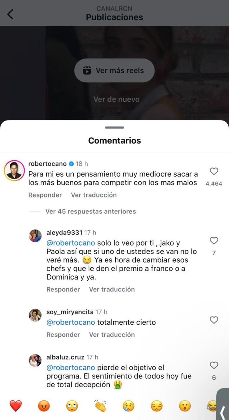 Roberto Cano de MasterChef Celebrity mostró su molestia por nueva regla del reality