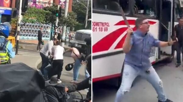 A golpes y machetazos se enfrentan conductores por choques simples