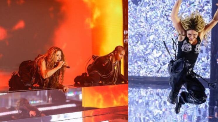 Shakira se dio un tropezón en su presentación en Times Square.