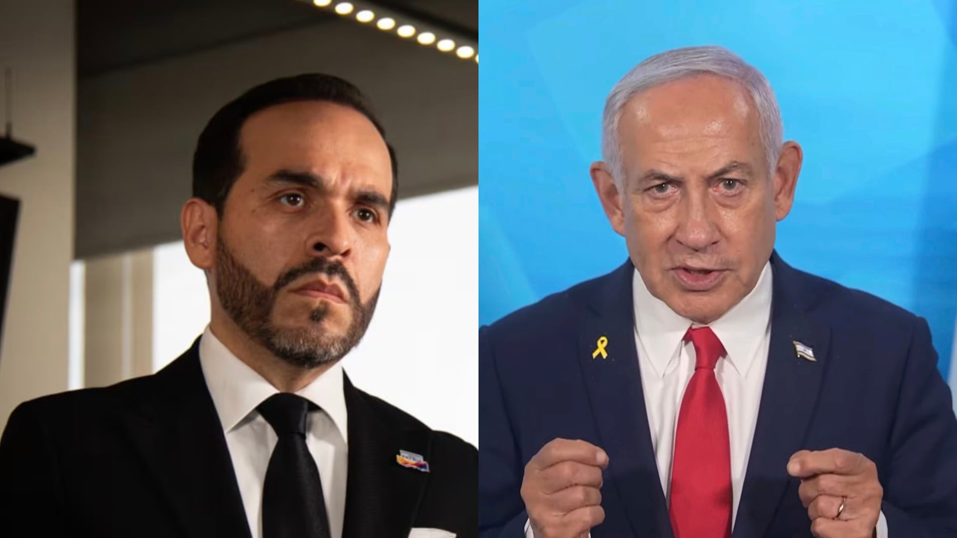 Candidato Abelardo De La Espriella y el genocida Benjamin Netanyahu.