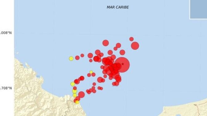 Mapa de réplicas de movimientos telúricos este 24 de mayo.
