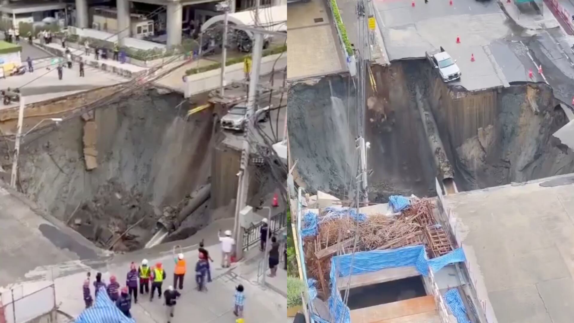 Hueco gigante en Tailandia - Fotos: Capturas de pantalla de videos aficionados tomados el 24 de septiembre del 2025