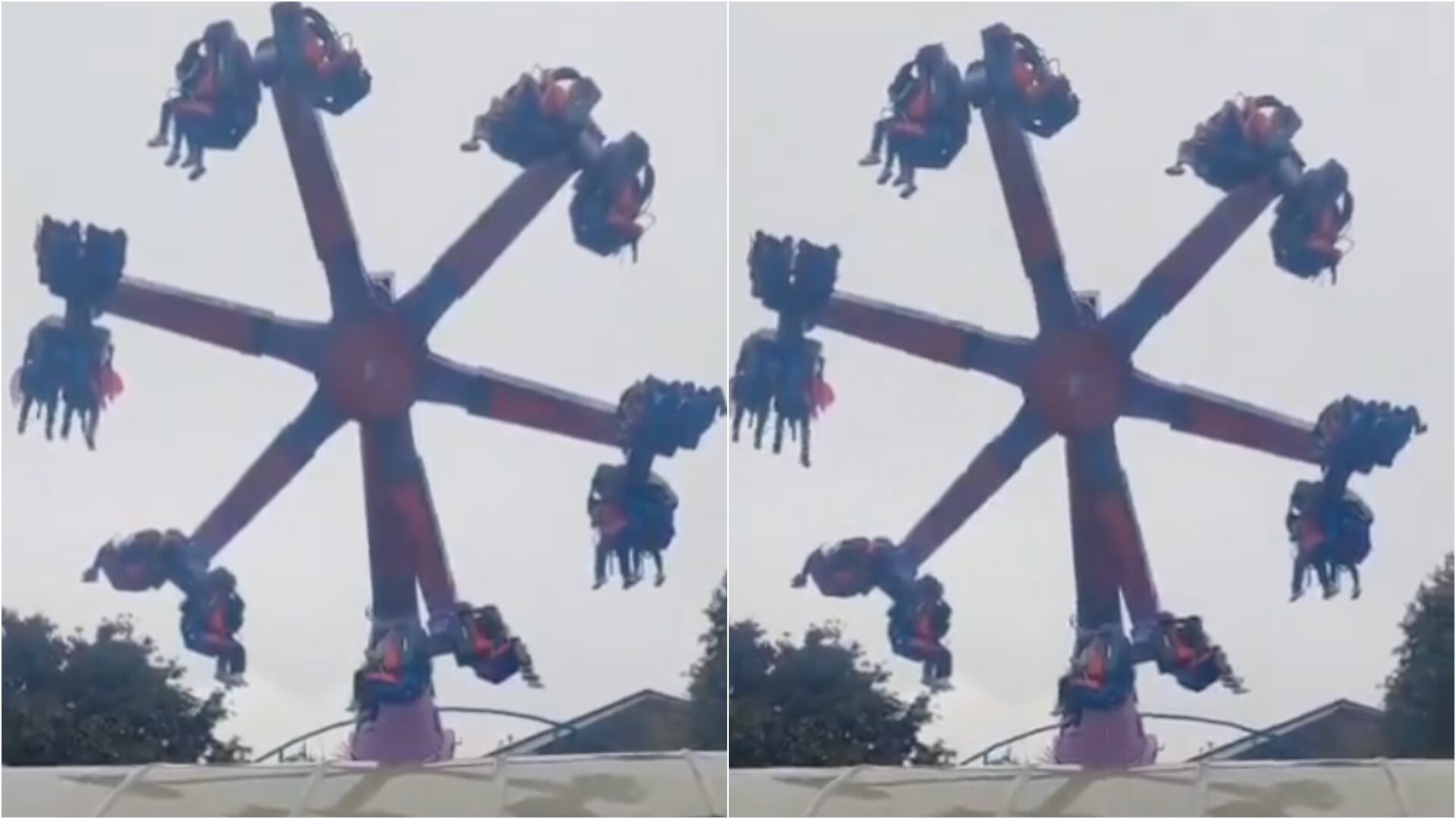 Visitantes de Mundo Aventura quedaron en el aire por atracción que presentó fallas (redes sociales: @PasaenBogotá)