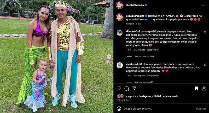 Según la seguidora de Elizabeth Loaiza “genéticamente un papá moreno” no puede “tener una hija blanca y rubia”