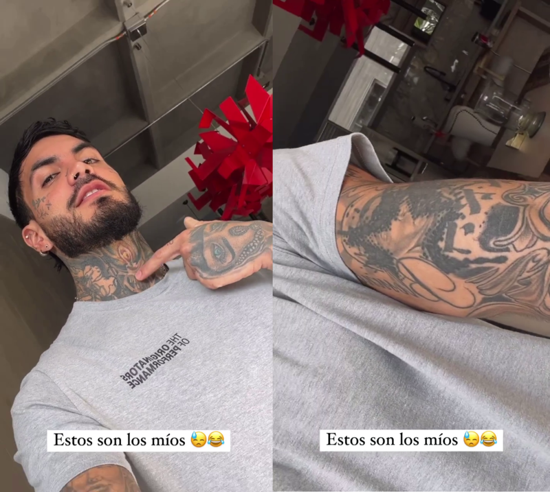 Mateo Carvajal mostró los tatuajes que lo mantienen "humilde"