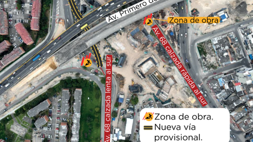 Obras av. Primero de Mayo con av. 68: se modificará la trayectoria de calzadas