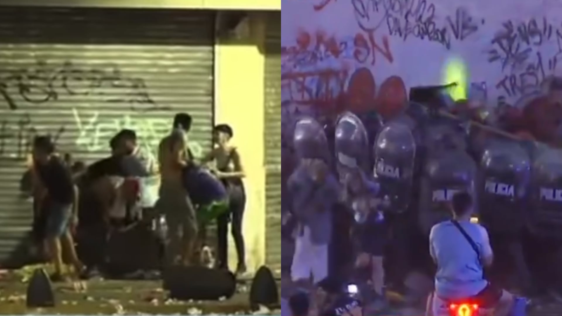 Disturbios en el Obelisco de Buenos Aires con los hinchas de Argentina