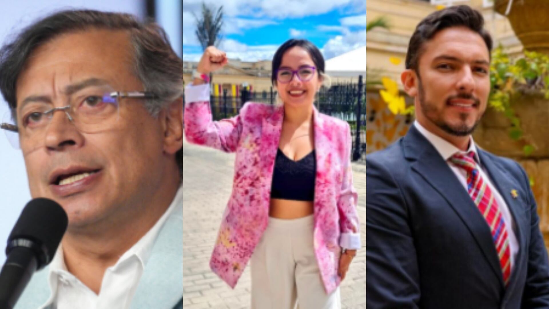 Gustavo Petro, Jennifer Pedraza y Juan Carlos Florián.
