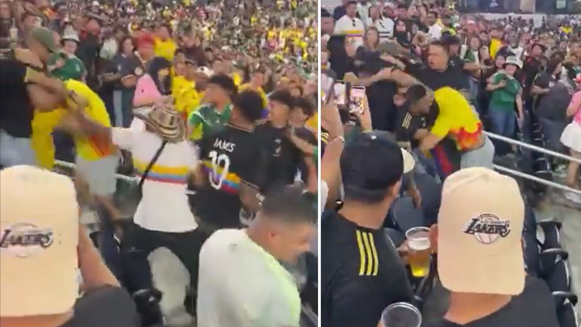 No fue un amistoso para los hinchas: Colombianos y mexicanos se pelearon en las tribunas