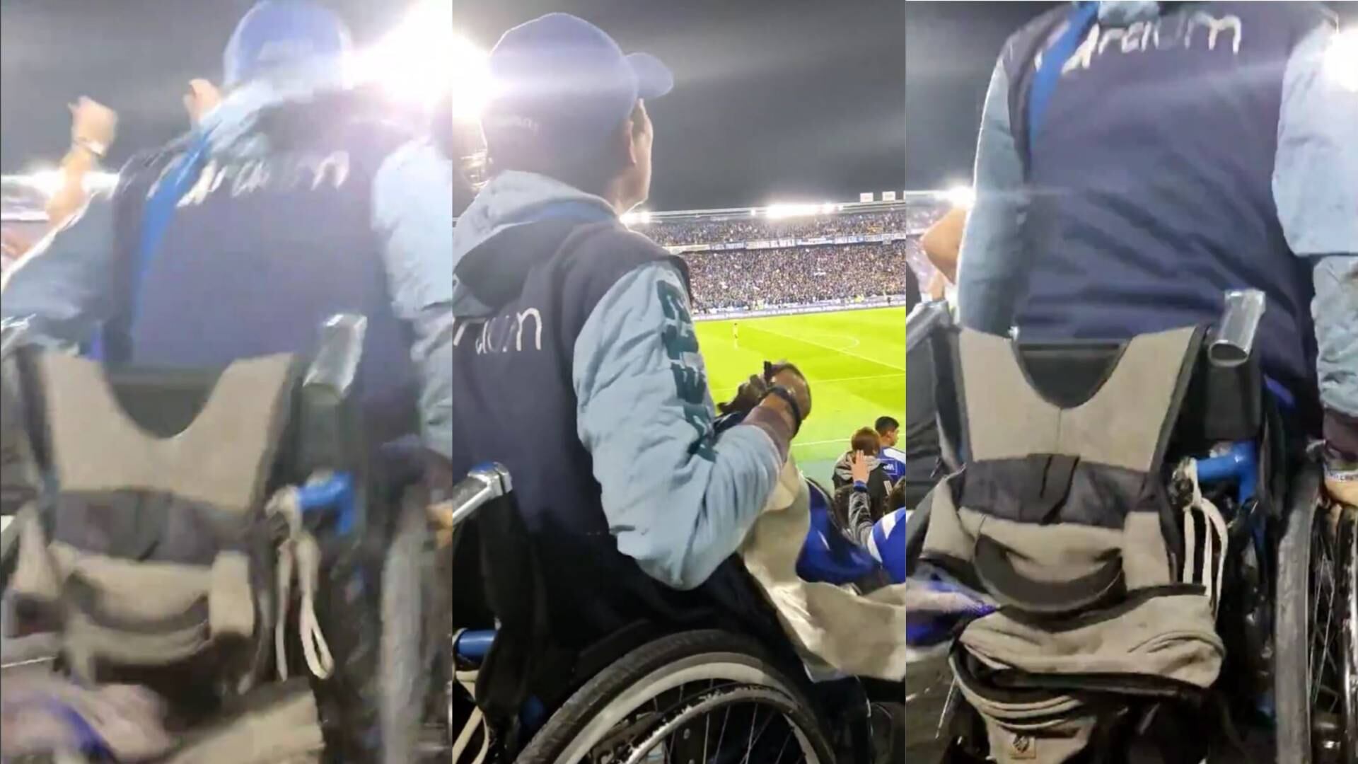 Hincha en silla de ruedas alentó a Millonarios en le clásico contra Santa Fe