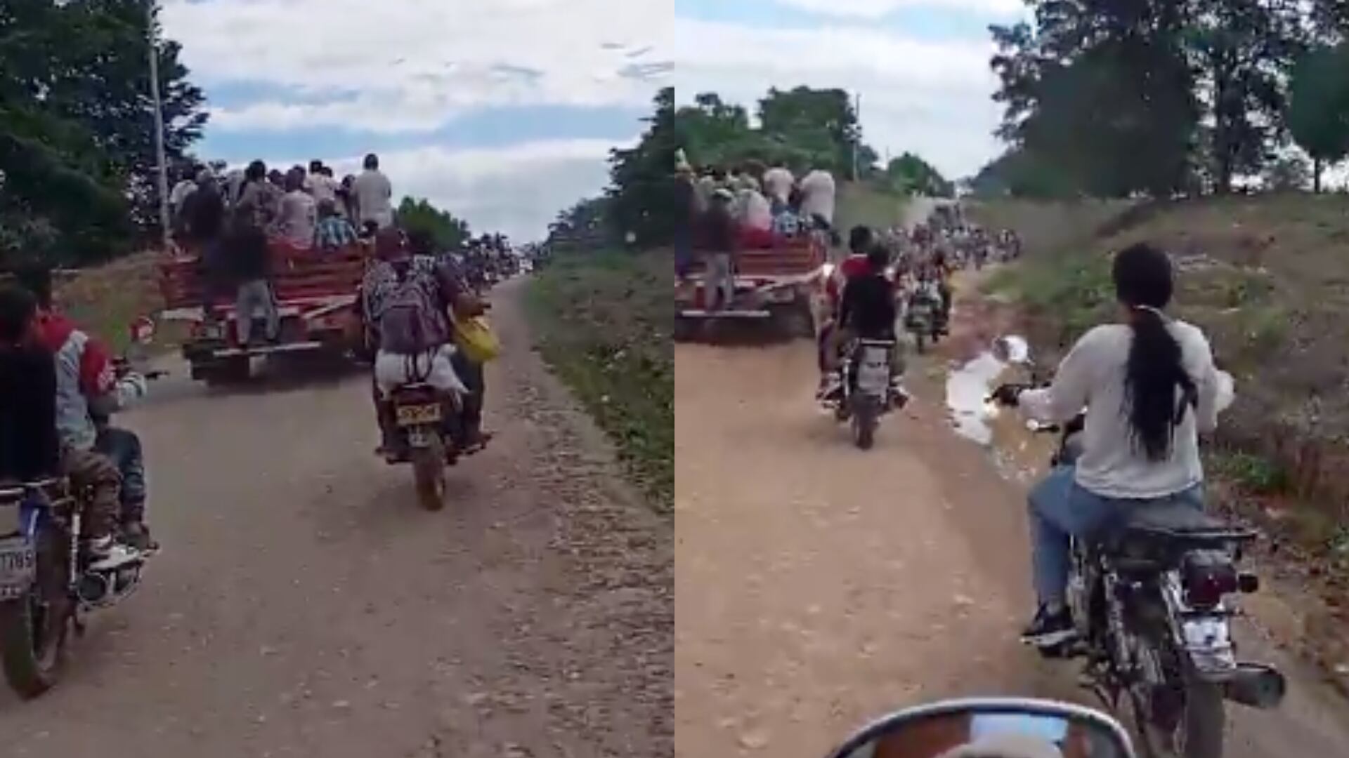 Así huyen las personas del Catatumbo de las balas: en camiones y motos escapan buscando salvar su vida