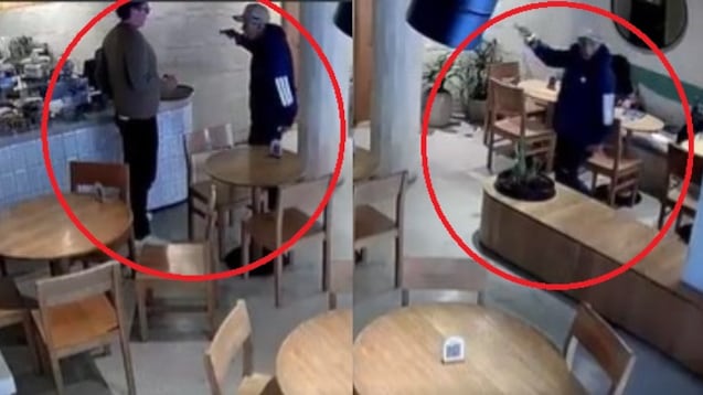 Foto violento robo a mano armada en Chapinero: atraco en café quedó grabado en video.