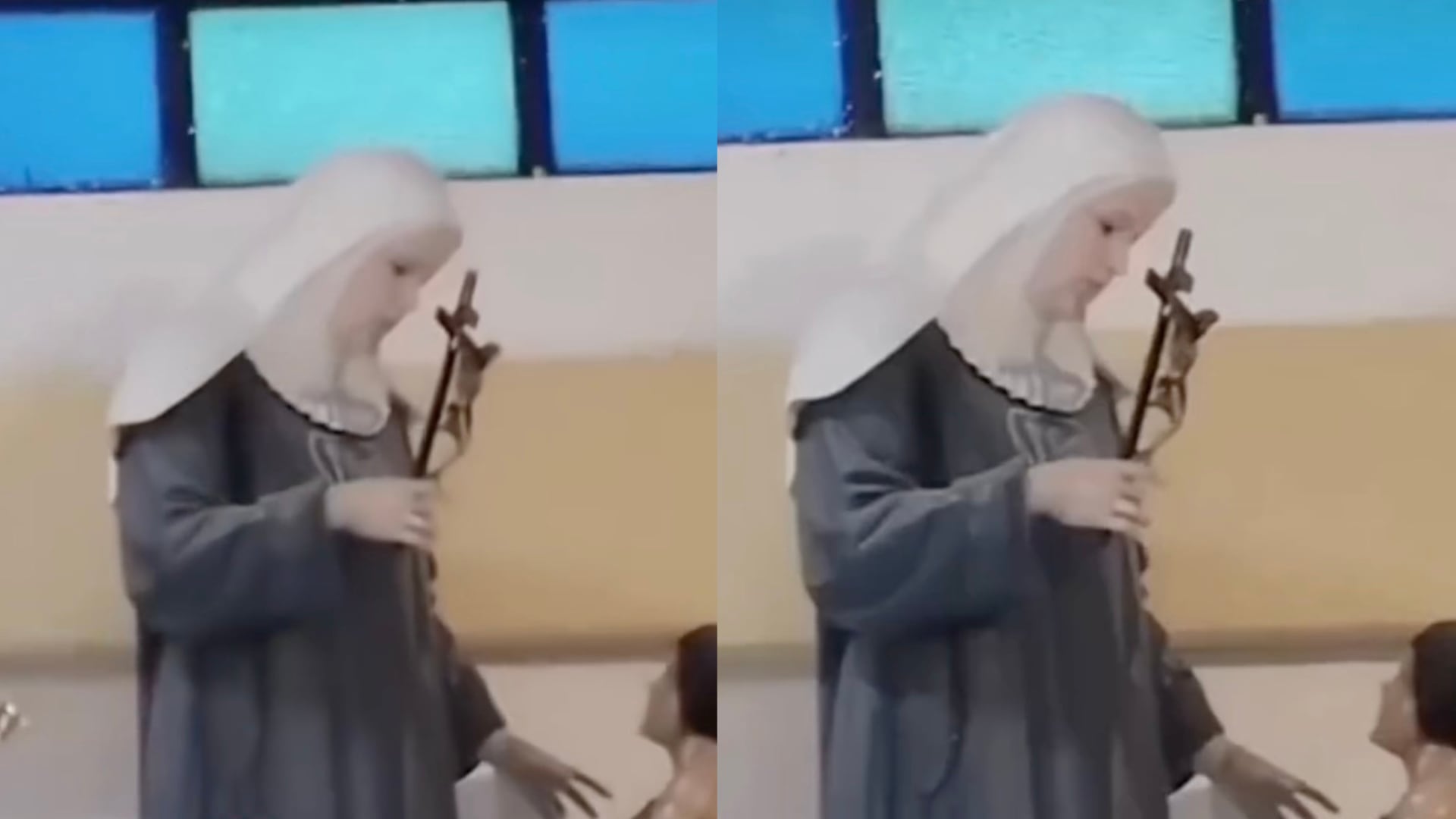 Figura de la Virgen fue captada parpadeando en una iglesia