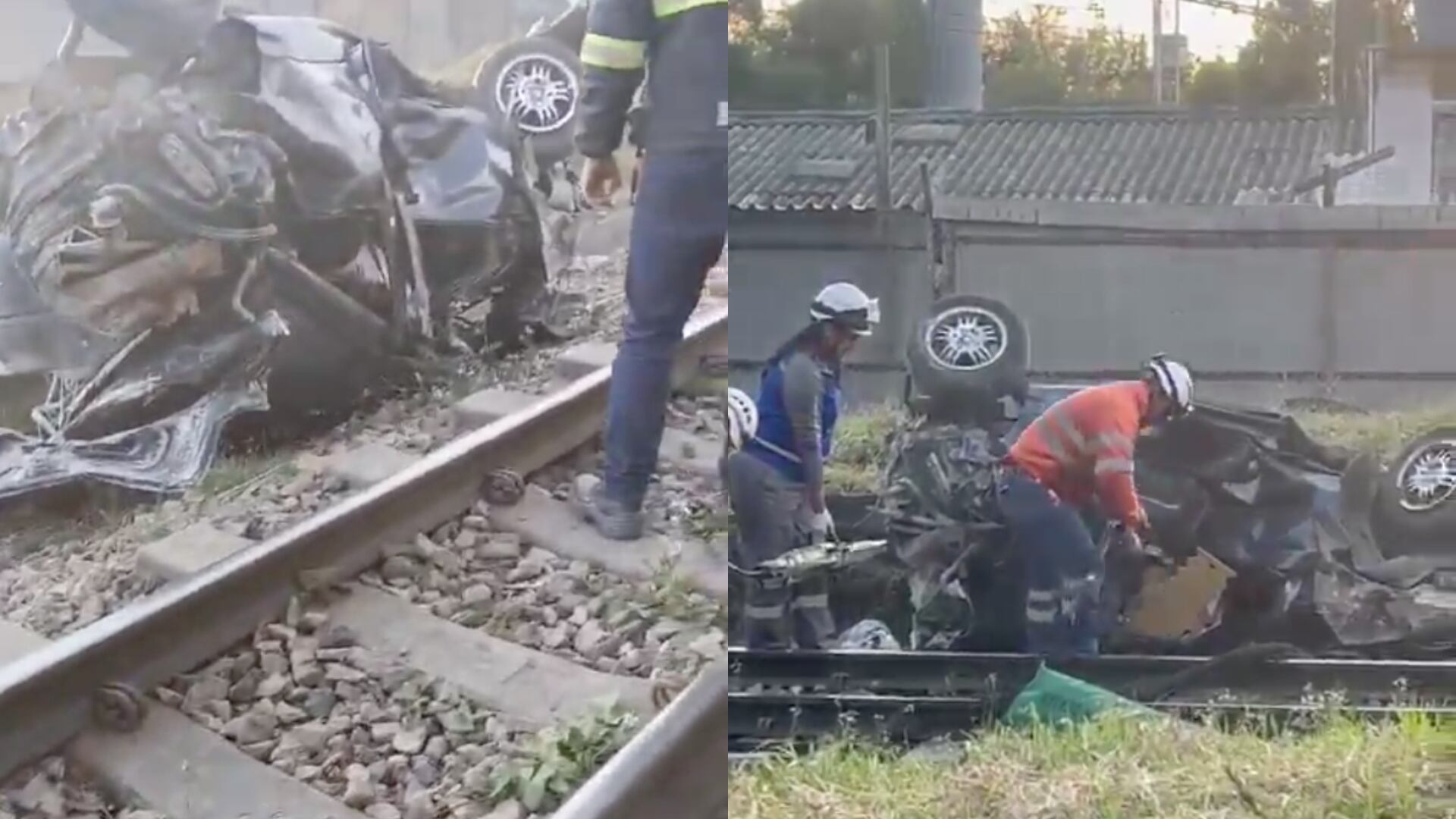 Accidente del Tren de la Sabana con vehículo particular.