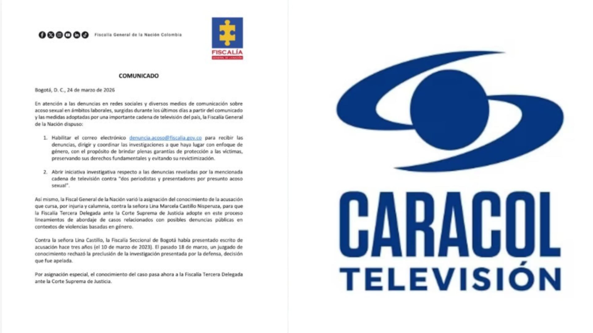 Correo de la Fiscalía para acoso sexual