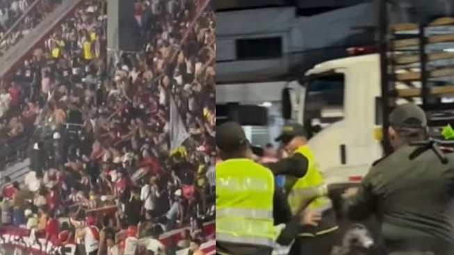 Foto goleada de Junior terminó en caos: enfrentamientos entre hinchas obligaron a actuar a la UNDMO.
