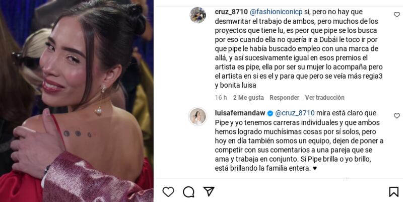 Luisa Fernanda W  desde sus redes sociales