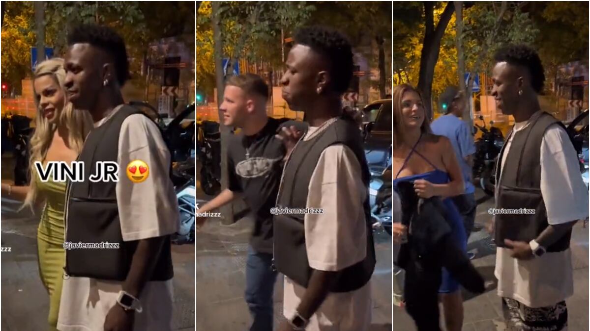 Vinícius Júnior solo quiere fotos con mujeres guapas y les hace el feo a ellos