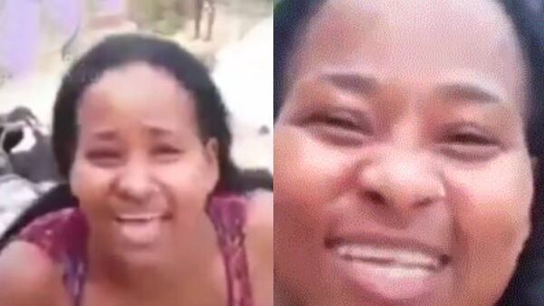 Mujer grita "qué viva Petro" tras recibir subsidio del gobierno.