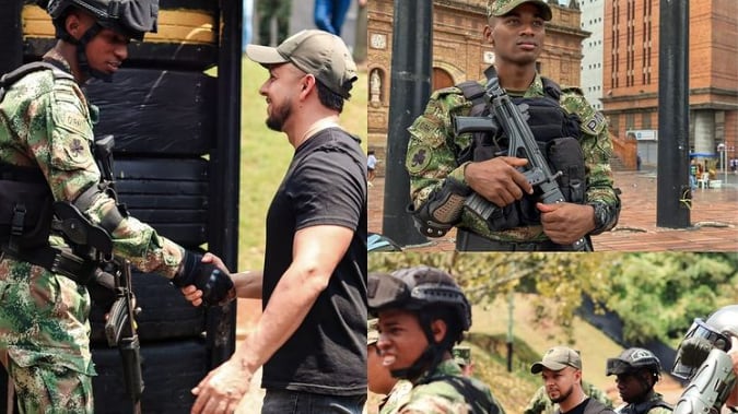Andrés Escobar subió foto con uniformados del Ejército y la institución se pronunció