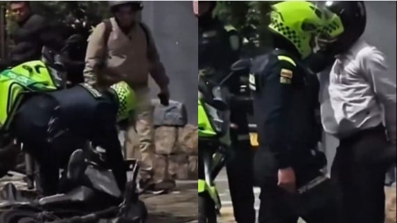 Foto de capturan a dos fleteros en el Centro Internacional de Bogotá tras robar celular de más de $3 millones.