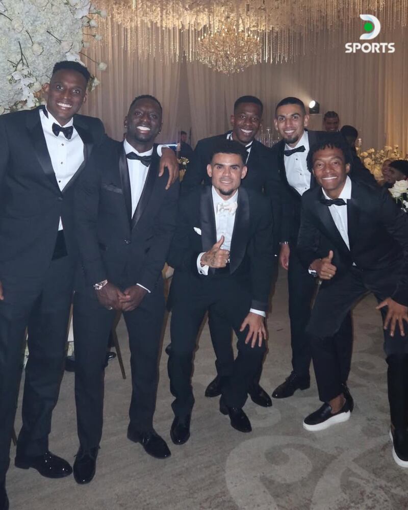 Estos fueron los jugadores de la Selección Colombia que acompañaron a Lucho Díaz en su matrimonio