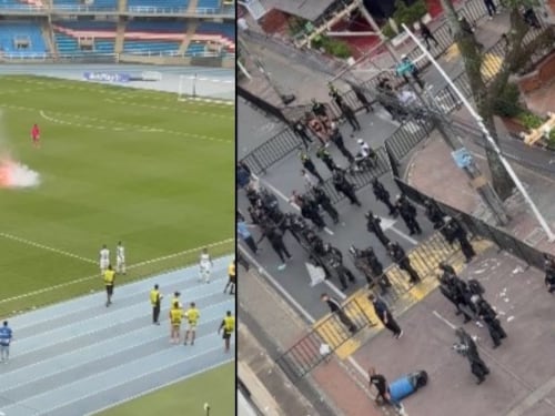 El balance del caos a las afueras del Pascual Guerrero por riñas entre más de 200 hinchas: bengalas, heridos y suspensiones